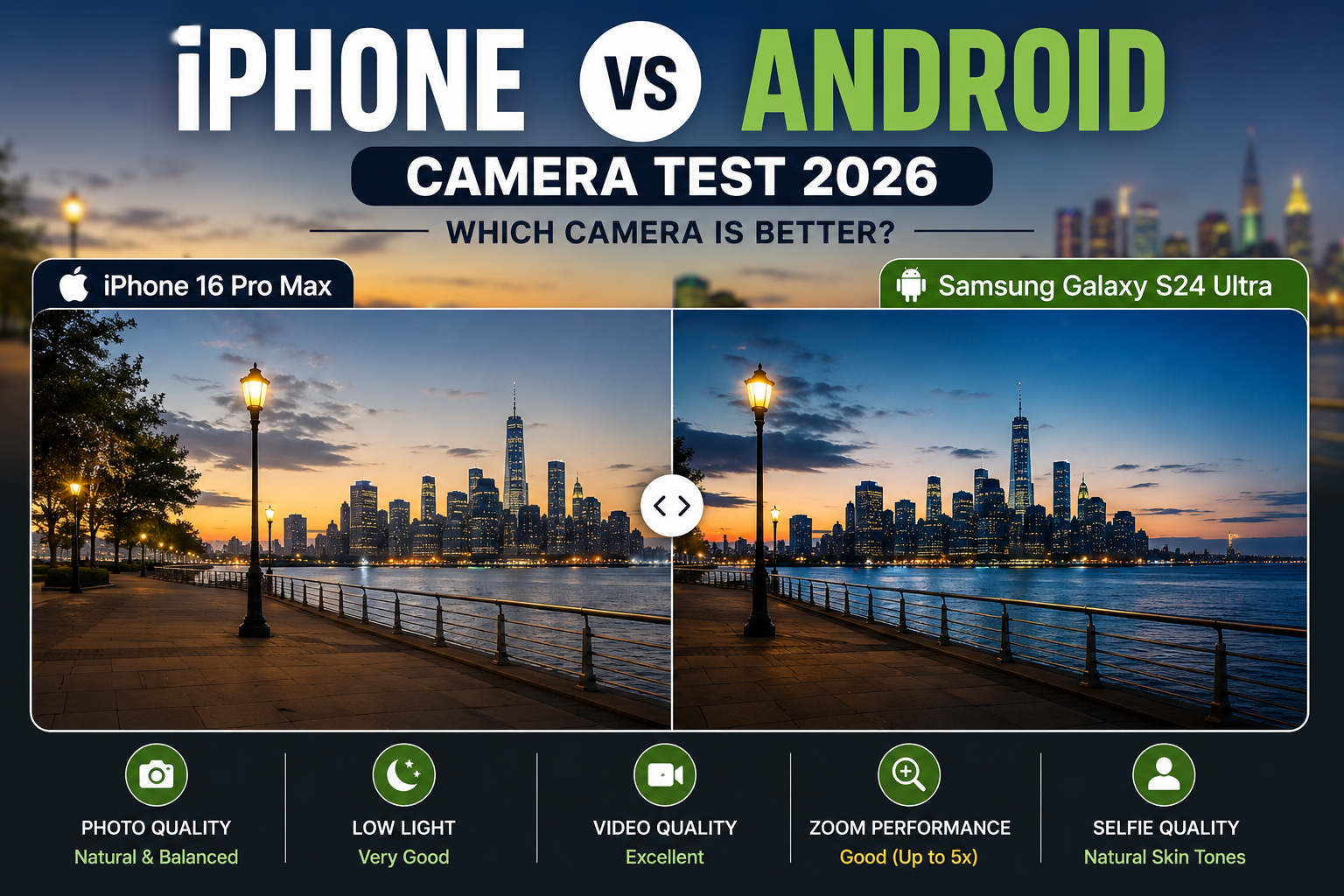 iPhone vs Android 2026 Camera Test Comparison